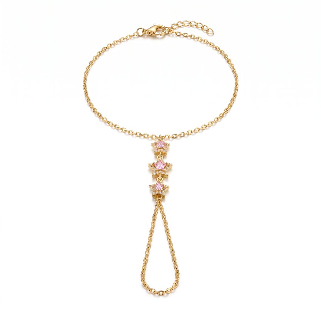pink daisy hand chain
