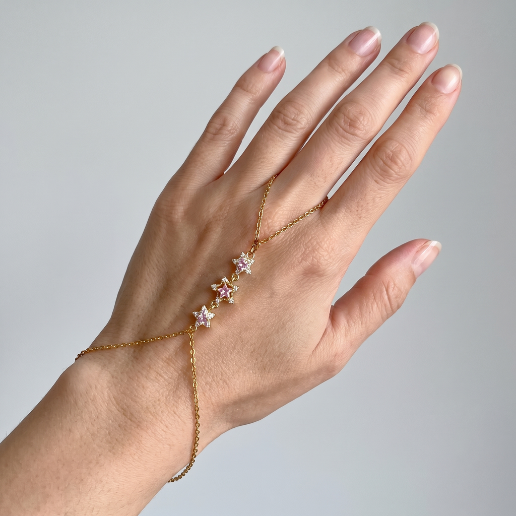 pink daisy hand chain